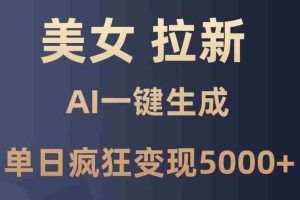 （14722期）美女暴力拉新，通过AI一键生成，单日疯狂变现5000+，纯小白一学就会！