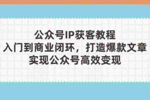 （14486期）公众号IP获客教程(第3期)，从入门到商业闭环，打造爆款文章，实现公众…