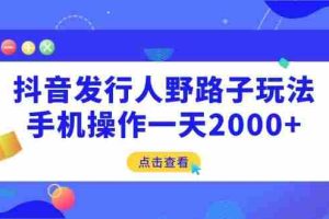 （14319期）抖音发行人野路子玩法，手机操作一天2000+