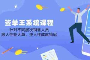 （14278期）签单王系统课程，针对不同层次销售人员，顺人性签大单，逆人性成就销冠