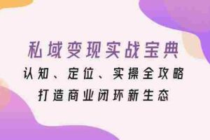 （13483期）私域变现实战宝典：认知、定位、实操全攻略，打造商业闭环新生态