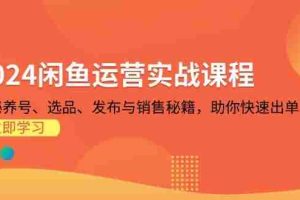 （13290期）2024闲鱼运营实战课程：揭秘养号、选品、发布与销售秘籍，助你快速出单