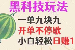 （13046期）黑科技玩法，一单利润9.9，一天轻松100单，日赚1000＋的项目，小白看完…