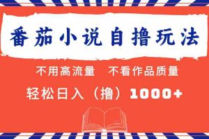 （13014期）番茄小说最新自撸 不看流量 不看质量 轻松日入1000+