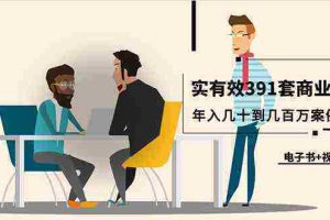 (9607期)真实有效391套商业模式,年入几十到几百万案例解析(电子书+视频+图文)