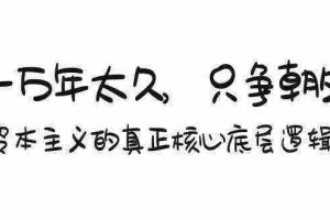(9171期)某付费文章《一万年太久,只争朝夕:资本主义的真正核心底层逻辑》
