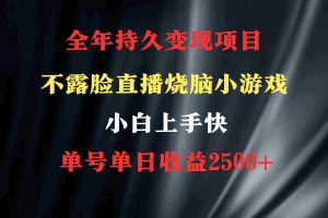 （9168期）2024年 最优项目，烧脑小游戏不露脸直播  小白上手快 无门槛 一天收益2500+