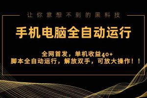 （8535期）全网首发新平台，手机电脑全自动运行，单机收益40+解放双手，可放大操作！