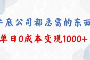 （8497期）年底必做项目，每个公司都需要，今年别再错过了，0成本变现，单日收益1000
