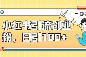 （7264期）小红书引流创业粉，日引100+，小白可上手，可矩阵操作