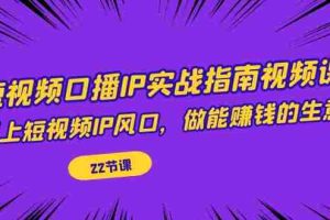 （7202期）短视频口播IP实战指南视频课，踩上短视频IP风口，做能赚钱的生意（22节课）