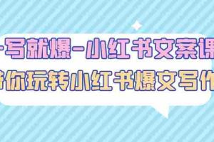 （4858期）一写就爆-小红书文案课：带你玩转小红收爆文写作（45节课）