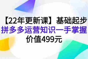 （3963期）【22年更新课】基础起步，拼多多运营知识一手掌握，价值499元