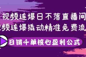(3786期)视频连爆日不落直播间,视频连爆撬动精准免费流量,日销千单核心盈利公式