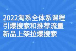 （2610期）2022淘系全体系课程引爆搜索和推荐流量，新品上架拉爆搜索