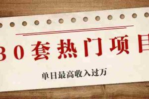 （1941期）30套热门项目：网赚项目、朋友圈、涨粉套路、抖音、快手  单日最高收入过万