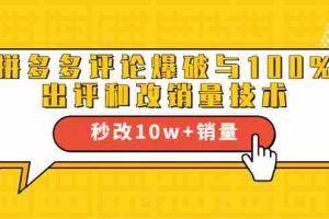 （1645期）拼多多评论爆破与100%出评和改销量技术：秒改10w+销量