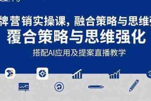 （15498期）2025品牌营销实战课：覆盖文案设计写方案，搭配AI应用及提案直播教学