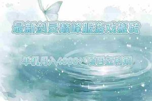 （15491期）最新剑灵巅峰服游戏搬砖，项目红利期，单机稳定4000+操作简单好上手