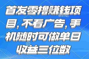 (15388期)零撸赚钱项目 不看广告 手机随时可做 单日收益三位数