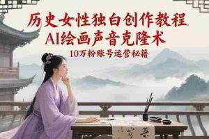 （15186期）历史女性独白创作教程，AI绘画声音克隆术，10万粉账号运营秘籍