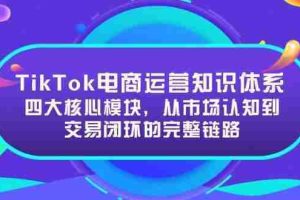 （15065期）TikTok电商运营知识体系：四大核心模块，从市场认知到交易闭环的完整链路