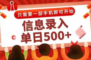 （15002期）信息录入兼职2.0，几秒一单，打字+推广双模式，只需一部手机，随时随地…