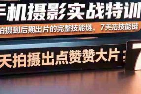 （15949期）手机摄影实战特训，从拍摄到后期出片的完整技能链，7天拍出点赞大片