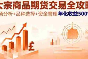 (16083期)大宗商品期货交易全攻略,市场分析+品种选择+资金管理,年化收益500%+