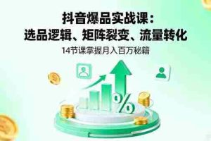 （16112期）抖音爆品实战课：选品逻辑、矩阵裂变、流量转化，14节课掌握月入百万秘籍