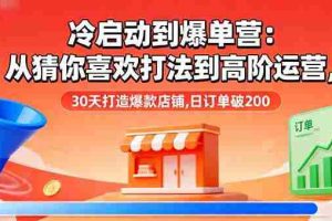 （16177期）冷启动到爆单营：从猜你喜欢打法到高阶运营,30天打造爆款店铺,日订单破200