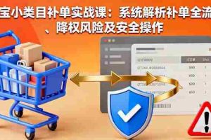 (16239期)淘宝小类目补单实战课:系统解析补单全流程、降权风险及安全操作