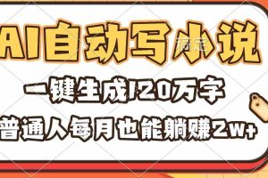 （16540期）AI自动写小说，一键生成120万字，普通人每月也能躺赚2w+